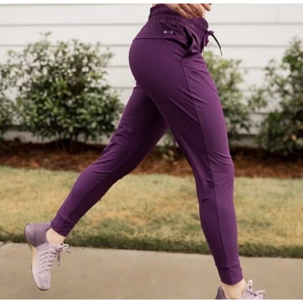 Barbell Ultralight Purple Jogger Pants Drawstring‎ Elastic Waist Activewear Gym
